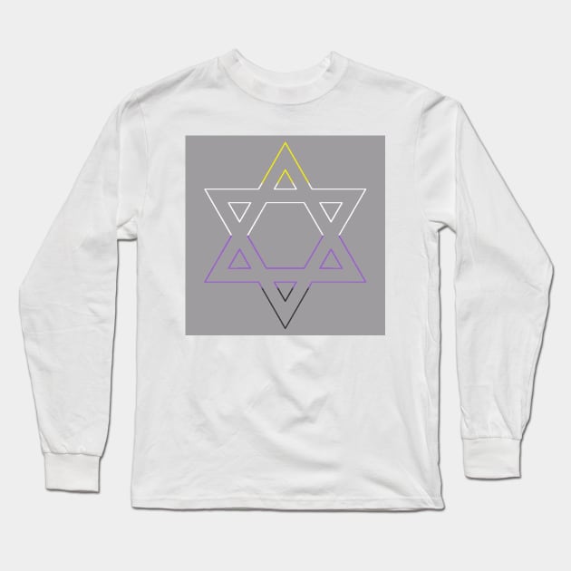 Star of David Non binary pride Long Sleeve T-Shirt by ThePureAudacity